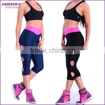 Hole V Waist Gymnastics Pants Women Gym Clothes Black Tight Fashion Jogger Pants