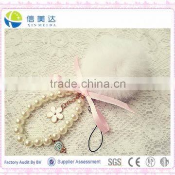 Fashion Plush Mobile Phone and Bag Pendant/String of Pearls Keychain Plush Toy photo-3