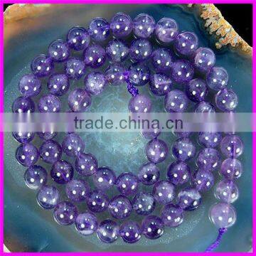 KJL-BD5066 8mm Natural Purple Amethyst Round agate Loose Beads