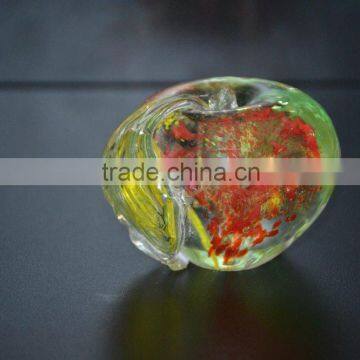 Glass Paperweight Apple / Green Color /Decorative /