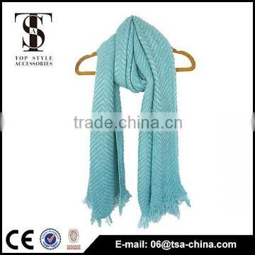 Factory exports to Russia winter warm solid color blue acrylic women scarf