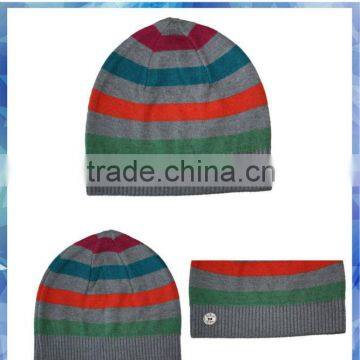 angora 4 color knit stripe hat for boys