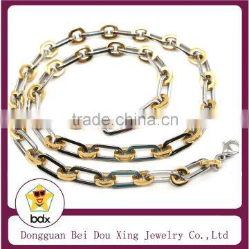 2016 Silver Gold Tone Fashion High Quality Figaro Chain Stainless Steel Mens Necklace Made In China Professional Jewelry Factory