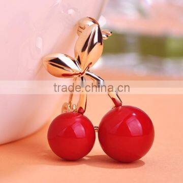 wholesale cheap fresh fruit high quality alloy cherry brooch