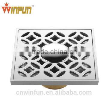 Hot sell 4 inches Brass Floor drain for project Sanitary wares chrome finish washing machine drain