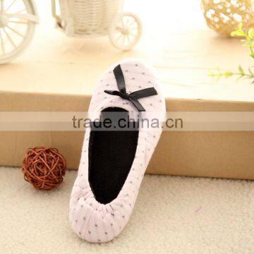 Bowknot Soft Flat Style Women Snow Dance Shoes photo-5