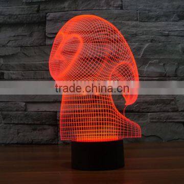 3D Optical Night Light Ghost Spirit 7 RGB Light Colors 10 LEDs AA Battery or DC 5V Mixed Lot photo-6