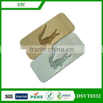 Custom branding decorative clothing triangle leather patches