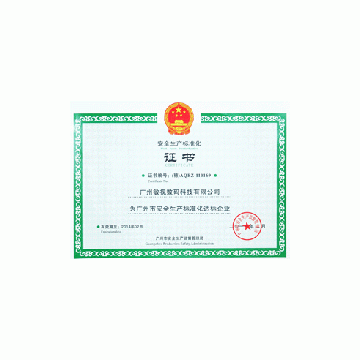 work safety standardization certificate