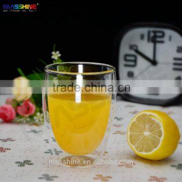 Elegant Clear Mouthblown Double Wall Glass Heat Resistance Borosilicate Coffee Tea Milk Glass Cup