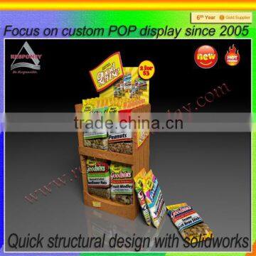 single side pop up floor customize accessory display shelf used in supermarket