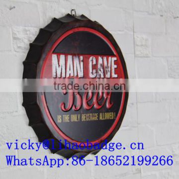 round tin sign, beer cap tin sign,bar pub home house decorative tin sign,embossed metal tin sign