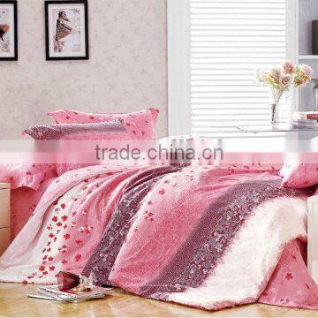 100% polyester flower printed soft feeling bedsheet set/nantong factory