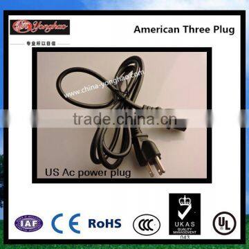 USA 3 pin NEMA Wire Plug electrical wire with plug 3 pin top (UL/CSA certified) AC Power plug with AC Cable cord