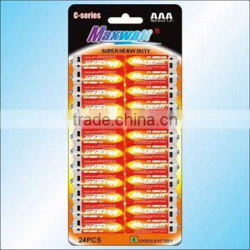 R03 SIZE AAA UM-4 DRY CELL BATTERY 24PCS/CARD