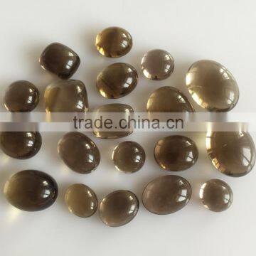 Oval cabochon natural smoky quartz loose gemstones lot free size