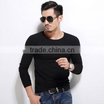 Mens Fashion Slim Fit Plain Black T Shirt O Neck