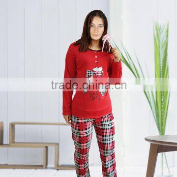 Kevince Flannel & Interlock Pyjamas 3pcs Set Knitting Woman Clothing Nightwear Homewear MOQ 1000sets photo-3
