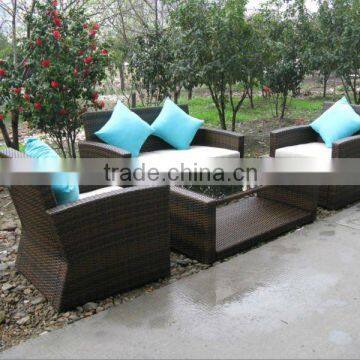 Outdoor garden plastic rattan sofa set, patio furniture, wicker furniture