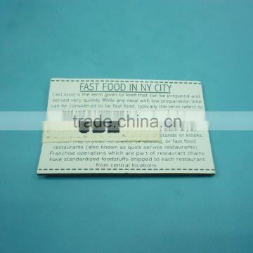 Real leather with clothing label for garment