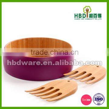 High Quality Salad Bowl,bamboo Salad Bowl With Server Wholesale photo-4