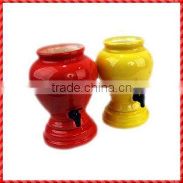 Colorful glazed customized ceramic sodas water dispenser