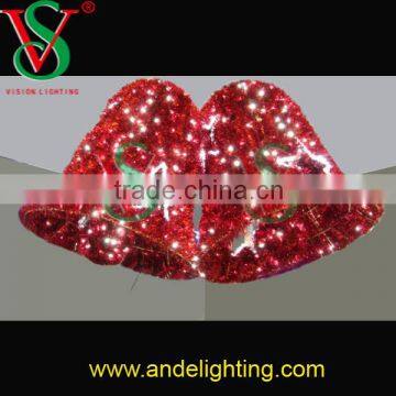 Beautiful LED 3D garland hanging bell motif light Christmas decoration