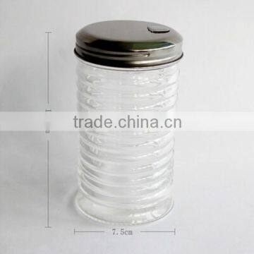 Glass Condiment Dispenser With Metal Hole Caps photo-2