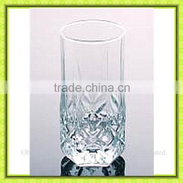 Luxury water glass drinking glass tumbler with round diamond bottom for juice