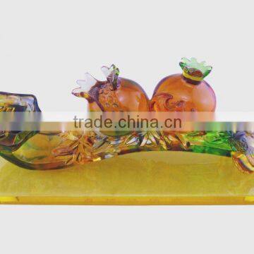 BS225 liuli/crystal fengshui crafts of pomegranate Ruyi