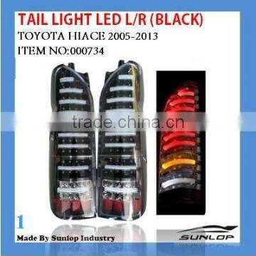 #000734 2005-2013 black LED tail light for toyota hiace tail lamps LED