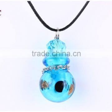 Fashion Glazed Essential Oil Necklace Mini Glass Bottle Pendant Necklace with Origin Cork Cover