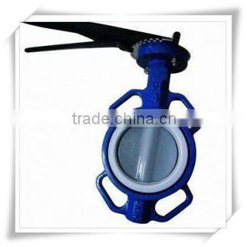 Cheap price PTFE lined DN100 butterfly valve