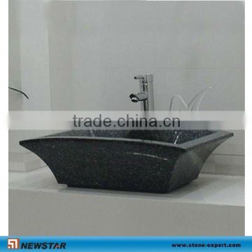 Cheap stone basin in the bathroom