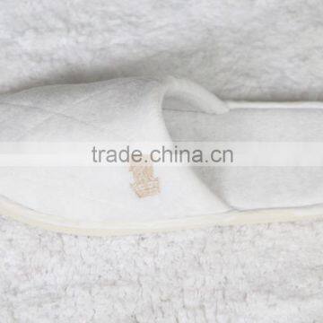 White Hotel Slippers with Embroidered Logo