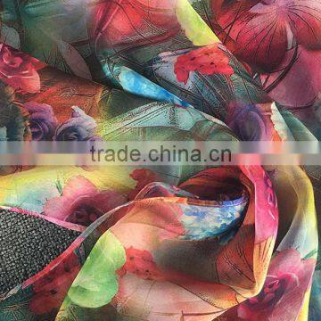 100% Polyster Chiffon Stole Scarf and Shawls for Sexy Ladies Girls Women Floral Check Printed Pattern photo-5