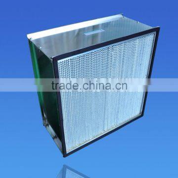 galvanized steel frame good performance deep-pleat hepa panel filter/air filter