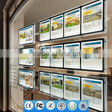 Cable Real Estate Light Window Display Led Light Pocket Illuminated Acrylic Holders photo-5