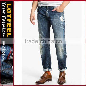 men fashion jeans trousers slim fit man denim jeans pents d jeans washed jeans plus size ripped skinny jeans(LOTD112)