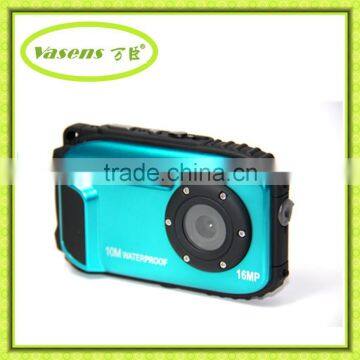 2.7 inch LCD screen waterproof anti-shake digitai camera with MicroSDHC card support upto 32GB