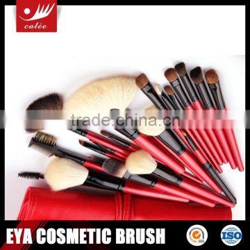 22pcs Real Hair Nylon Hair Red Wood Handle Professional Make up Brushes Set