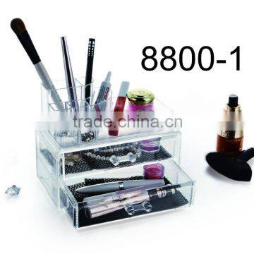 Wholesale Makeup Cosmetics Organizer Acrylic Transparent 3 Drawers Storage Box / Acrylic Makeup Organizer