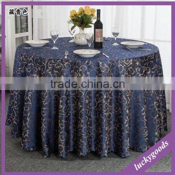Hotel and restaurant use royal blue printing 132 round table cloth wholesale