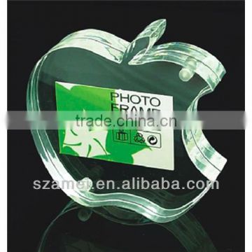 custom fruit/apple shape tabletop acrylic magnetic photo/picture frame/block