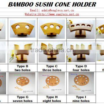 Bamboo ice cream /sushi cone holder/frame/shelf