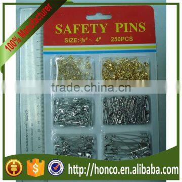 hot selling 250pcs Safety Pins with blistercard paking