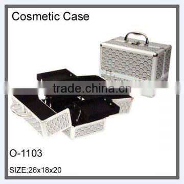 3 layers MDF aluminum cosmetic train makeup beauty case box