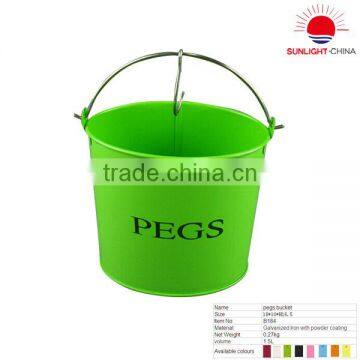 metal bucket with hook handle