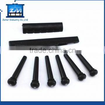 Yueton Pack of 2 Sets Black and White Plastic Bridge Pins & Saddle & Nut Replacement Parts for Acoustic Guitar photo-3