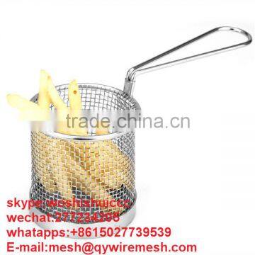 plain woven 304 316 stainless steel wire mesh kitchen cooking basket